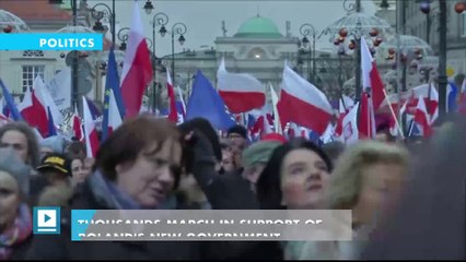 Thousands march in support of Poland's new government