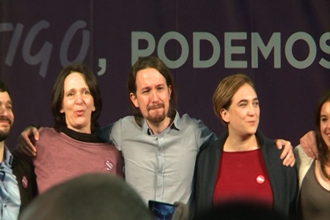 Un emocionado Pablo Iglesias finaliza el mitin de Madrid