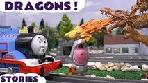 Thomas and Friends Dragons with Peppa Pig Minions and Play Doh | Toys Trains Stories Jugue