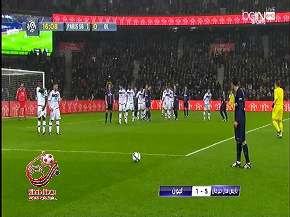 اهداف مباراة ( باريس سان جيرمان 5-1 ليون ) الدوري الفرنسي الدرجة الأولى 2015/2016
