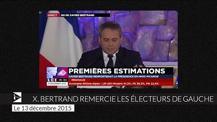 'L'histoire retiendra que nous avons stoppé la progression du FN', affirme Xavier Bertrand