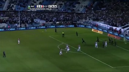 Gol de Mendoza. Racing 2 - Estudiantes 1. Liguilla Pre-Libertadores 2015. FPT.