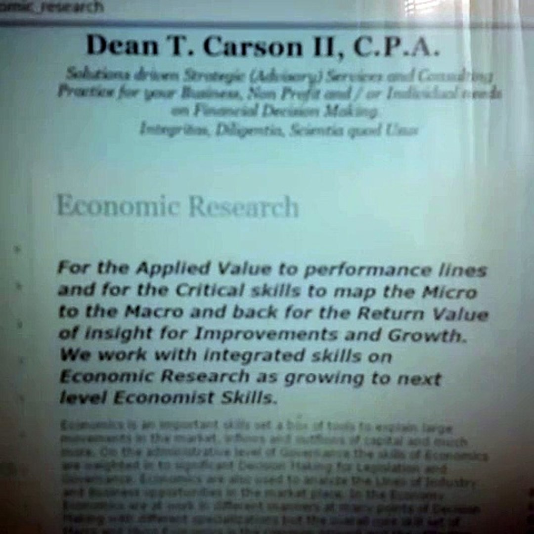 DCarsonCPA on Economic Research