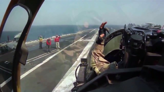 COCKPIT VIEW us navy F 18 Aircraft conducting air support