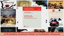 Evolution and Biocomputation Computational Models of Evolution Lecture Notes in Computer Read Online