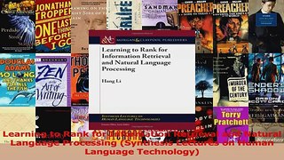 Read  Learning to Rank for Information Retrieval and Natural Language Processing Synthesis Ebook Free