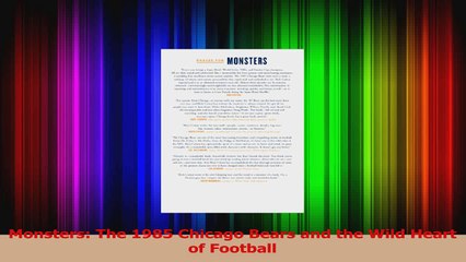Read  Monsters The 1985 Chicago Bears and the Wild Heart of Football EBooks Online