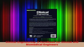 PDF Download  Clinical Engineering A Handbook for Clinical and Biomedical Engineers Read Full Ebook