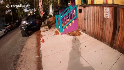 Home owner turns Halloween decorations into Christmas ones