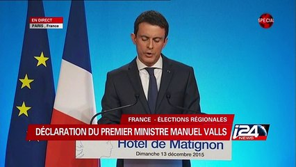 Déclaration du Premier Ministre Manuel Valls suite aux résultats