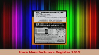 Read  Iowa Manufacturers Register 2015 Ebook Free
