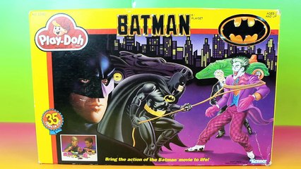 Batman Play-Doh Set Create Batman, Joker & Commissioner Gordon Batmobile Vintage 1990 Play
