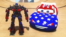 Optimus Prime from Transformers riding his Lightning Rayo McQueen Cars HD 1080p (Disney Pi