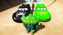 The Black Spider Man with his Spiderman McQueen Cars & Hulk with his Green Lightning McQue