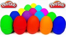 LEARN COLORS for Children w/ Play Doh Surprise Eggs Peppa Pig FROZEN Anna Cars 2 Playdough