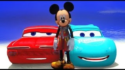 Mickey Mouse plays with Custom Disney Pixar Cars Ramone & Lightning McQueen Cars