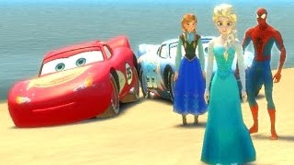 Cars Lightning McQueen, Disney Elsa, Anna, Frozen with ABC Song and Spiderman