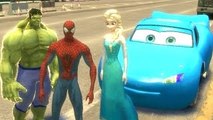 Lightning McQueen Cars, Superhero Rhymes for Children Spider Man Frozen Disney Elsa Hulk,