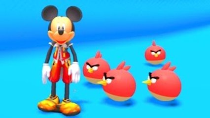 Mickey Mouse and Angry Birds are dancing together with Disney Nursery Rhymes Songs for Chi