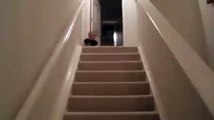 Baby finds the way to go downstairs