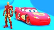 IRON MAN meets MCQUEEN CARS Lightning! Cars Disney Pixar Animation with Nursery Rhymes