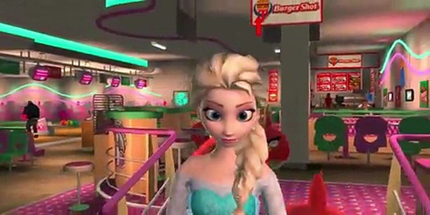 Disney Frozen Angry Birds Nursery Rhymes for Children with Elsa the Snow Queen Animation Pixar