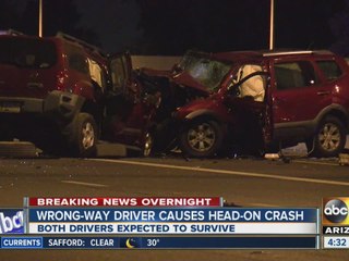 Wrong-way driver causes head-on crash