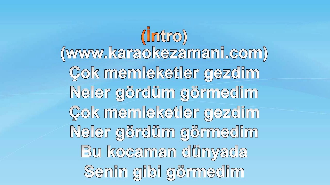 Ünlü - Estarabim - 1996 TÜRKÇE KARAOKE