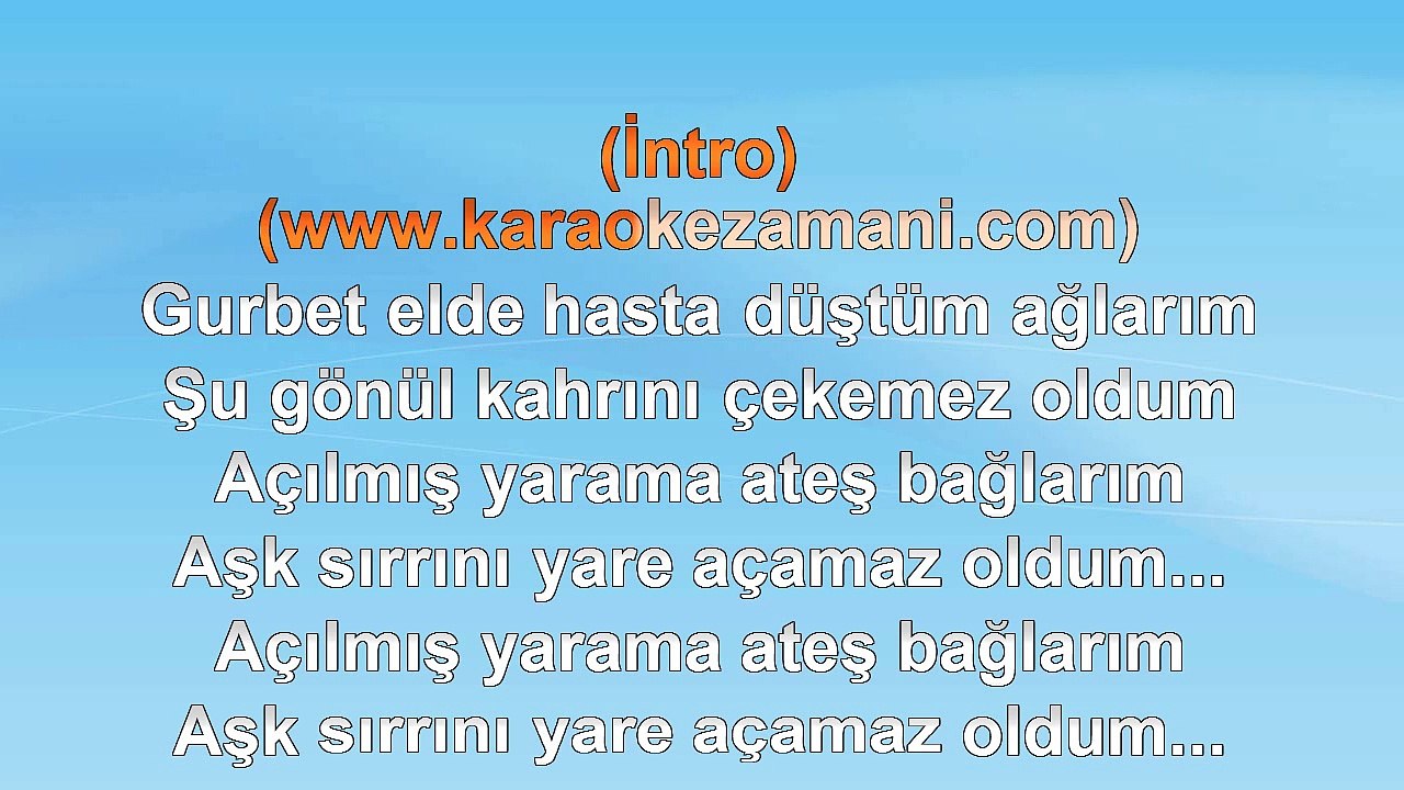 Volkan Konak - Gurbet - 2012 TÜRKÇE KARAOKE