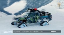 Ken Block et son Ford Raptor équipé de chenilles à fond sur la neige ! - ZAPPING AUTO DU 14/12/2015