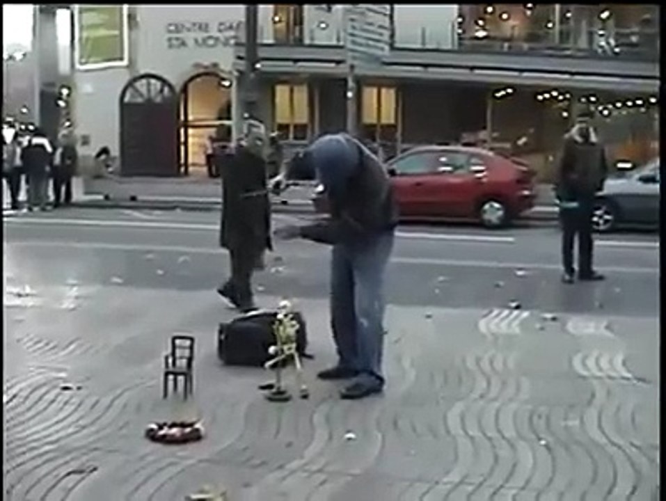 Dance by sweet skeleton in public
