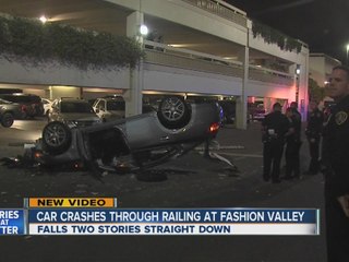 Car nosedives off Fashion Valley Mall parking garage