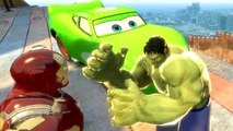 Ironman with Cars Custom Lightning McQueen Green FUN! Avengers Hulk & Nursery Rhymes for C