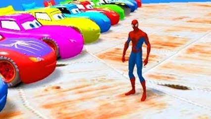 Childrens Song Nursery Rhyme & Fun Spiderman w/ Disney Lightning McQueen Colors Cars