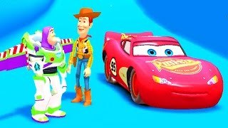 Disney Pixar CARS MCQUEEN Toy Story Flash Macuin Buzz Lightyear and Sheriff Woody