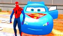 Spiderman w/ Disney Cars Pixar Lightning McQueen Superman Car & Childrens Songs