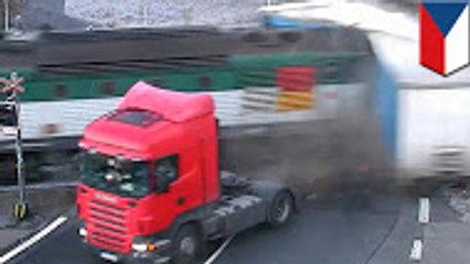 Truck driver miraculously alive after train split his vehicle in half