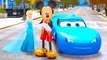 PLAYGROUND SLIDES PLAYTIME! Mickey Mouse & Disney Frozen Elsa Play w/ Disney McQueen Cars