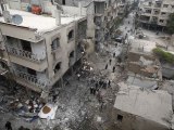 Airstrikes kill dozens of civilians in rebel-held Damascus