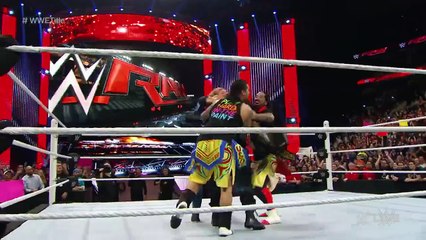 Roman Reigns Celebrates with Dean Ambrose and The Usos