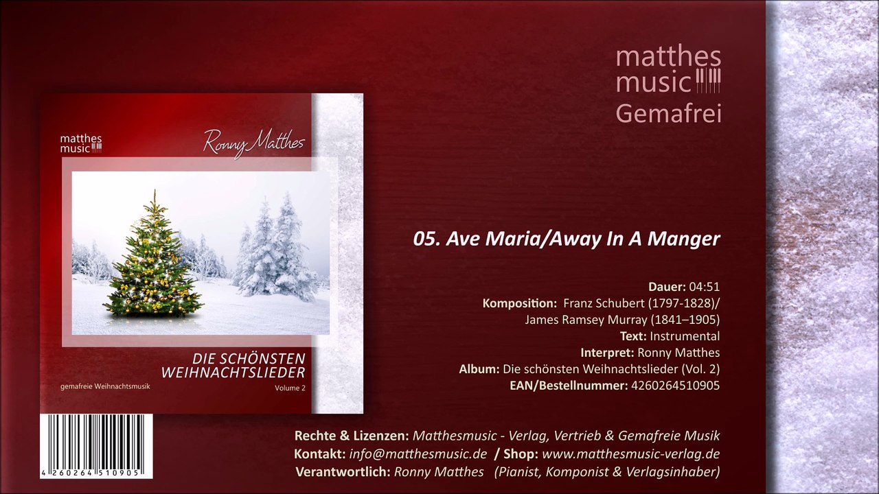 Ave Maria (Franz Schubert) / Away In A Manger - (05/13) - CD: Die schönsten Weihnachtslieder (Vol. 2)