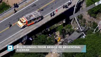 Bus plunges from bridge in Argentina; 43 dead