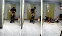 Riding a Floor Buffing Machine Goes Wrong