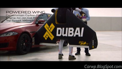 Human Jet vs Jaguar XJR 2015 5.0 V8 Compressor 550 cv