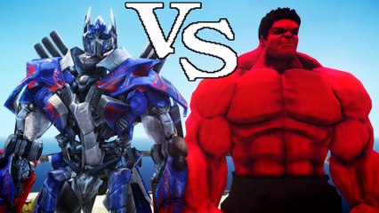 OPTIMUS PRIME VS RED HULK - EPIC BATTLE