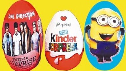3 oeufs surprise kinder, minions despicable me, one direction 2015 full hd movie película