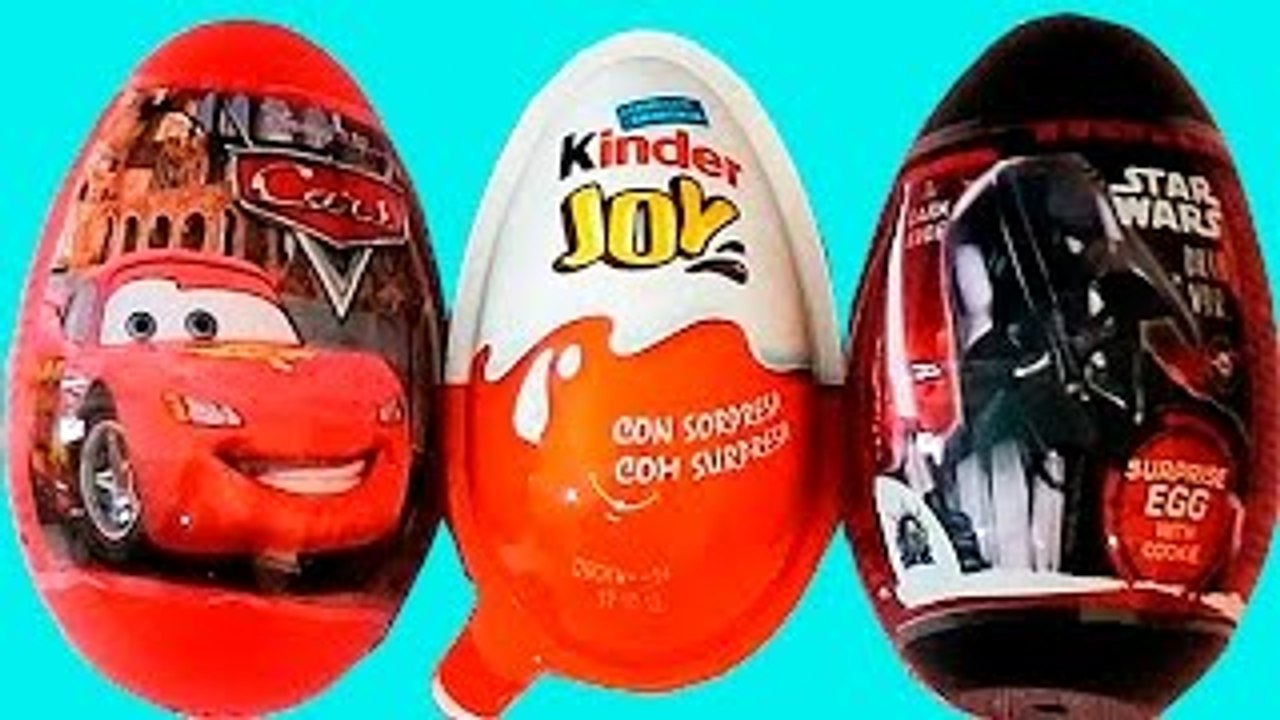 3 oeuf surprise en francais, Kinder surprise, star wars et cars disney киндер сюрприз яйца