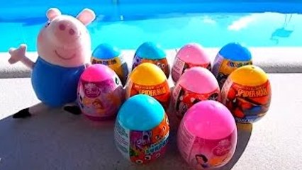 Spiderman, Mario Bros, Mickey Mouse and Peppa Pig Surprise Eggs Toys