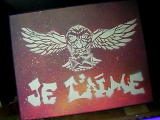 Chouette un Mail Je t'aime - Ultraviolet Blacklight Paint Peinture