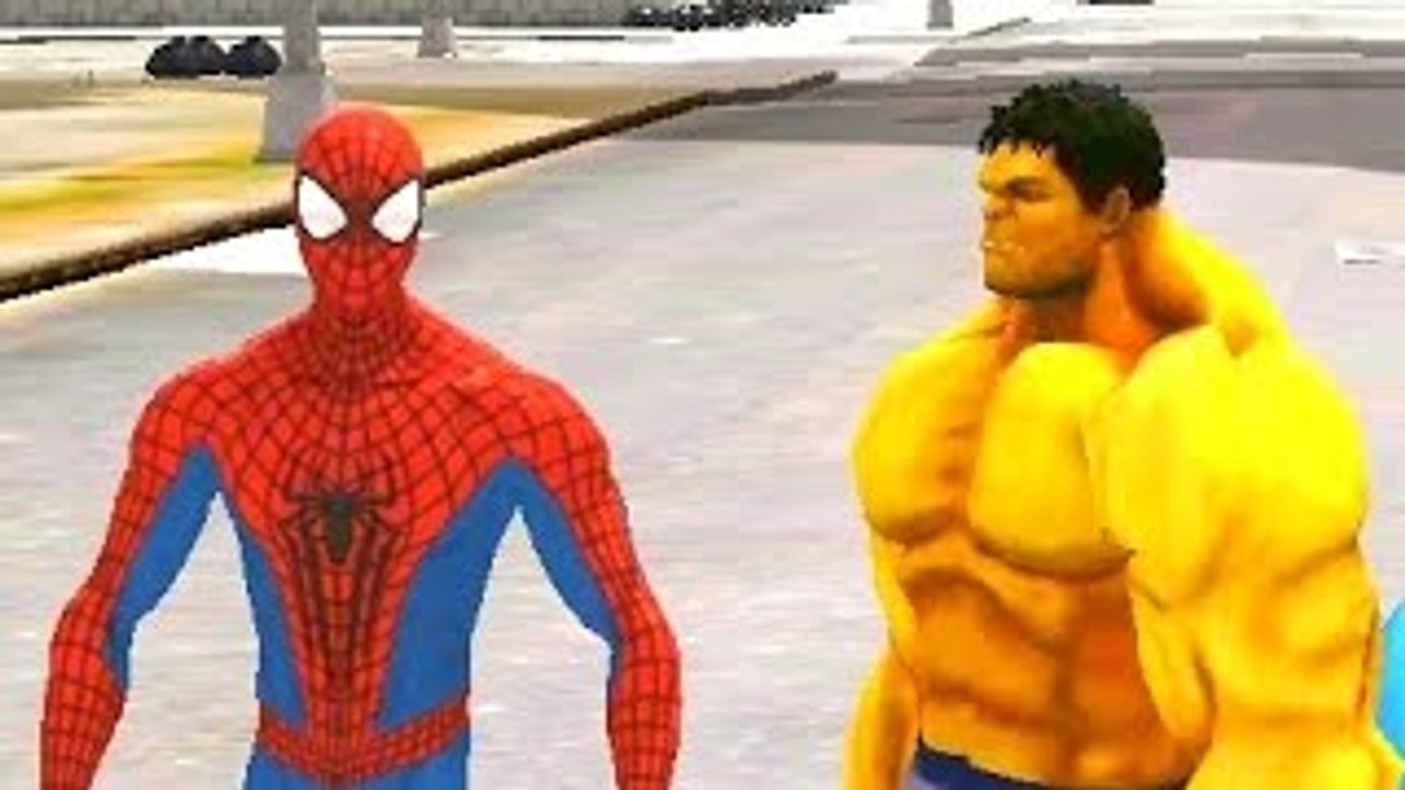 Spiderman & Yellow Hulk Having Fun Disney Pixar Cars Lightning McQueen Colors Nursery Rhym